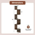 thumbnail image 5 of Spaco 5-Tier Corner Shelf - Wall-Mounted Floating, Space-Saving Simple Installation, Rustic Brown, 5 of 7