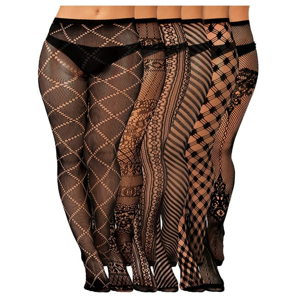 Medias tipo pantimedias Skylety, lencería con tirantes de red, 6 pares