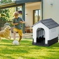 thumbnail image 6 of UBesGoo 33 inch Plastic Dog House Pet House with Insulated Water Resistant Puppy Shelter Kennel, Gray & White, 6 of 6