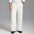 thumbnail image 5 of FEDTOSING Mens Fleece Lined Dress Pants Old Money Baggy Wide Leg Pleated Warm Heavyweight Trousers, 5 of 7