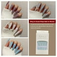 thumbnail image 3 of 1 Set French Tip Press on Nails Solid Color Extra Long Artificial Detachable Full Cover Salon DIY Manicure Kit for Girls H33-light blue, 3 of 6
