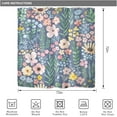 thumbnail image 5 of Blue Floral Shower Curtain for Bathroom Decor 72Wx72H Cute Colorful Kids Girly Spring Botanical Natural Plants Flower Art Printed Fabric Polyester Waterproof 12 Pack Plastic Hook, 5 of 17