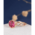 thumbnail image 4 of HeartsAndYou 1.5ct Round Natural Pink Ruby & Diamond Ring Infinity Flower 14k SOLID Rose Gold, 4 of 9