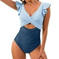 thumbnail image 2 of ZRBYWB Women's Swimsuit Women Ruffle Cutout Bathing Suits V Neck Wrap Swimwear Vintage, 2 of 6