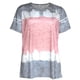 thumbnail image 5 of Qarigey Camisa de manga corta con cuello y estampado teñido de corbata para mujer Prendas para la parte del cuerpo Gris 3XL Qarigey AP002430-12, 5 of 6