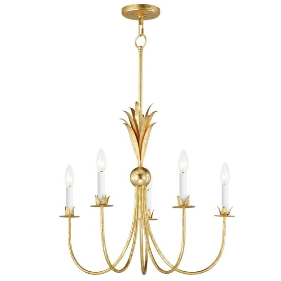 Maxim Paloma 2885GL Traditional Candle Chandelier Light Fixture - Gold Leaf