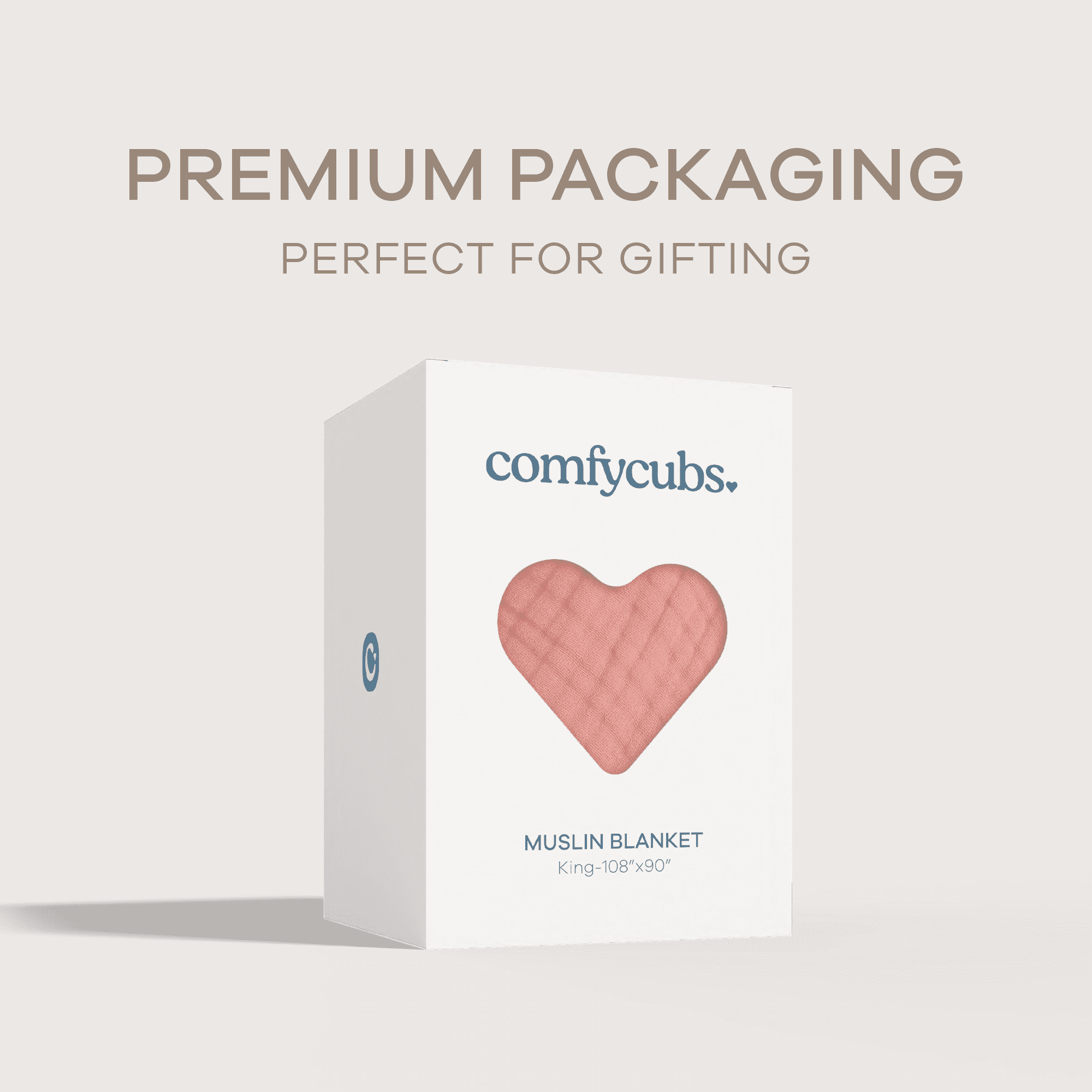 Comfy Cubs Muslin Blanket, Large 108” x 90”, 6 Layer Cooling Cotton Softness (Bold Blush, King)