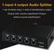 thumbnail image 3 of Distribuidor de señal Distribuidor de señal de Audio LYNEPAUAIO B064 1 en 4 salidas, fuente de señal estéreo, divisor de Audio, salida sin pérdidas, interfaz de 3,5mm alimentada por USB de 5V LYNEPAUAIO Distribuidor de señal, 3 of 6