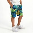 thumbnail image 4 of hengsof Boys' Summer Printed Beach Swim Trunks Stylish Double Layered Comfortable Drawstring Elastic Waistband Beach Sports Casual Shorts with Pockets, 4 of 5