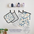 thumbnail image 5 of Dolphins Leaves Cartoon Style Apron Set with Oven Mitts Pot Holders Set of 5 Kitchen Stuff Accessories, 5 of 6