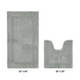 thumbnail image 2 of Better Trends Bath Rugs U-Shaped Contour Toilet Rugs Sets 2 Piece 100% Cotton Bathroom Mat Soft Absorbent Reversible Decor Tub Shower Bathroom Floor, 20"x20"|24"x40" Silver Lux Collection, 2 of 4