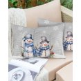 thumbnail image 6 of Christmas Snowman Throw Pillow Cover,Tree Branch Snowflake Winter Gray Rectangle Decorative Pillow Case Protector Soft Cushion Cover Lumbar Pillowcase for Couch Sofa Bedroom Car Chair Decor 20x26 In, 6 of 8