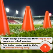 LANNEY 9'' Cones Sports, 24 Pack Soccer Football Basketball Plastic Orange Cone