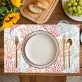 thumbnail image 4 of Red Orange Grey Coral Coastal Placemats Set of 4, Summer Beach Seaside Nautical Placemats for Dining Table, Place Mats for Kitchen Tabletop, Waterproof Wipeable Dining Table Mats Set, 4 of 9