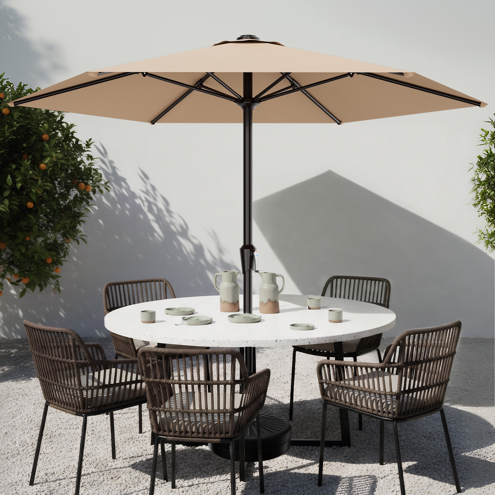 jc pennys curved patio umbrella Formosa Covers 7.5ft aluminum market crank & tilt color Hunter Green Why Choose This Umbrella Choose the JCP.401 when you want premium materials At Home Awning Crank &