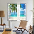 thumbnail image 5 of Ocean Beach Palm Trees Kitchen Curtains Summer Tropical Island Bedroom Window Treatments Nature Landscape Scenic Nature Bedroom Living Room Drapes Fabric 2 Panels 26x36 Inch, 5 of 6
