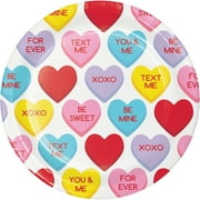 Candy Hearts Valentine's Day Dessert Plates, 24 Count for 24 Guests