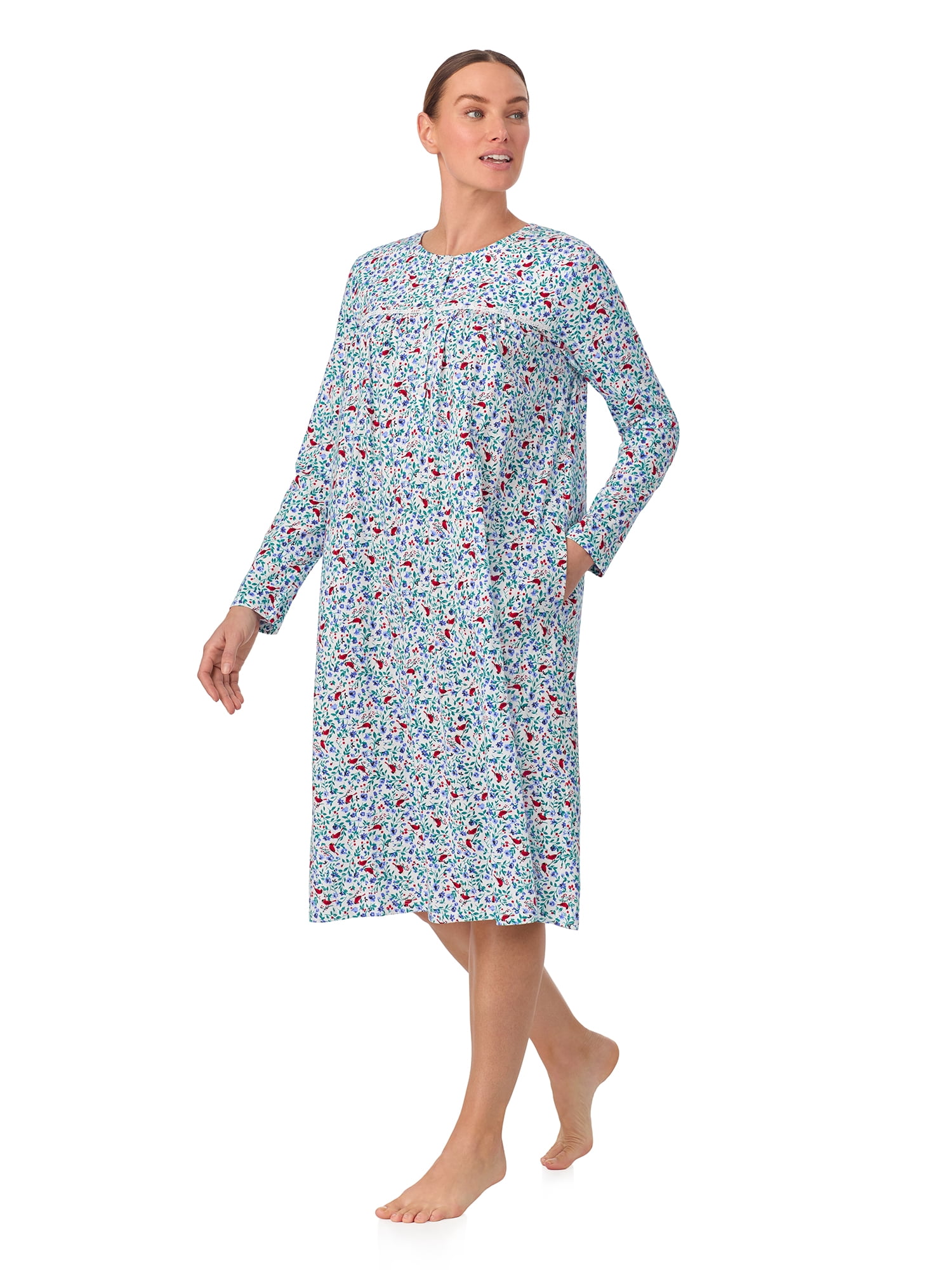 Aria Women’s 100% Cotton Long Sleeve Ballet Nightgown, Sizes XS-5X