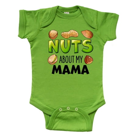

Inktastic Nuts About My Mama Peanut Almond Pistachio Gift Baby Boy or Baby Girl Bodysuit