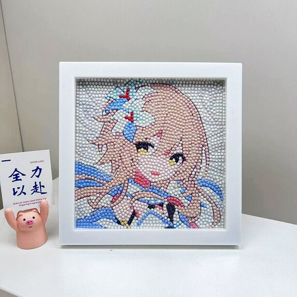 YIXINGCHEN Cute Anime 5D Diamond Drawing Kits, Gem Arts & Crafts Supplies with Frames, Cartoon Painting with Diamond, DIY Paint Supplies for Kid(Kumi) A1121-124