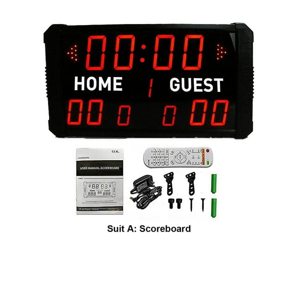 Basketball Sports Scoreboard With 24 S Shot Clock, Portable, High Lighting, App Control Optional, Home Guest ,Easy to Use