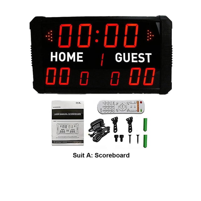 Basketball Sports Scoreboard With 24 S Shot Clock, Portable, High Lighting, App Control Optional, Home Guest ,Easy to Use