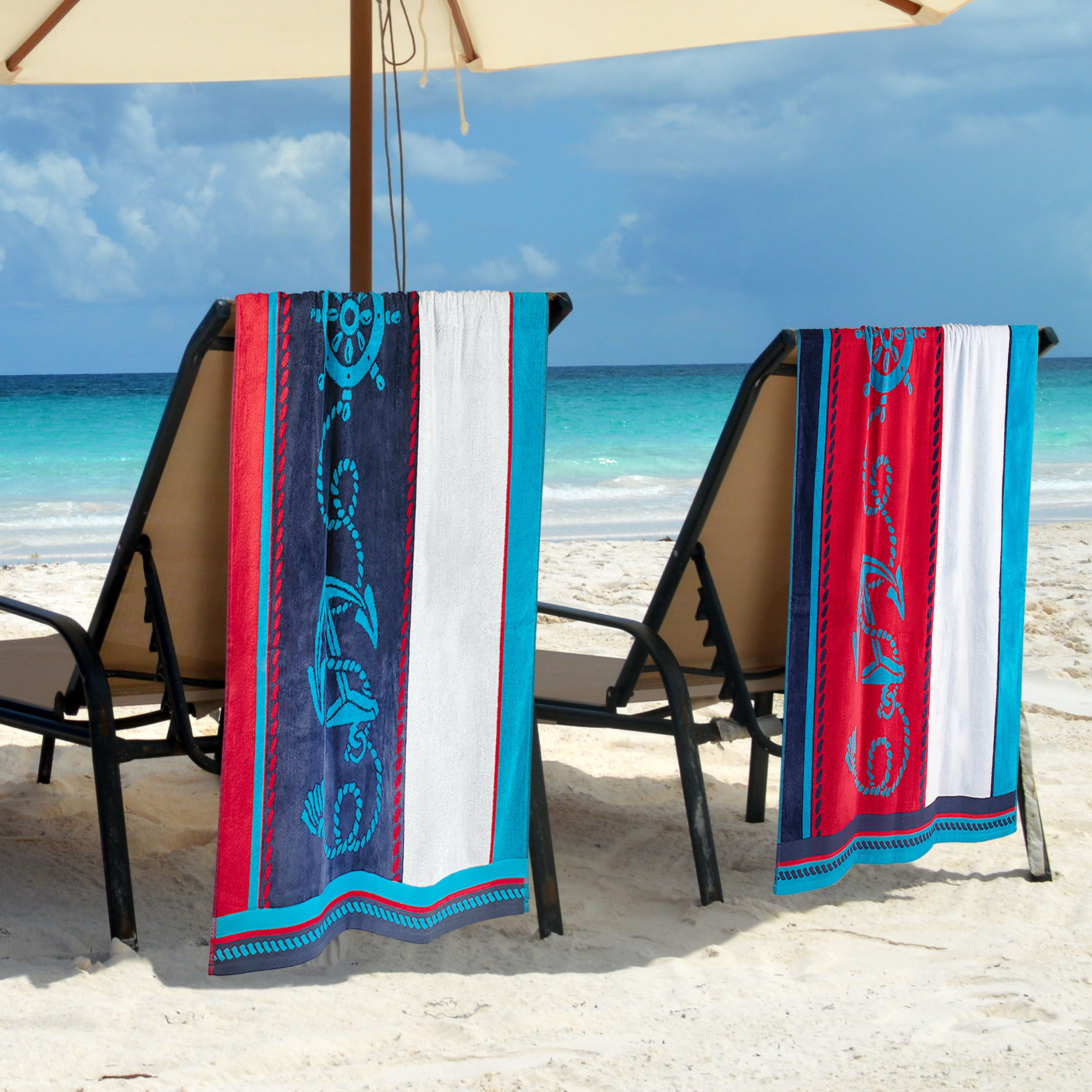 Impressions Elhenney Egyptian Cotton Beach Towel Set (2 Piece