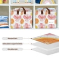 thumbnail image 4 of Yayeee Foldable Storage Basket for Shelves with Handles Set of 2 Waterproof Cloth Bins, Floral Orange, 4 of 7
