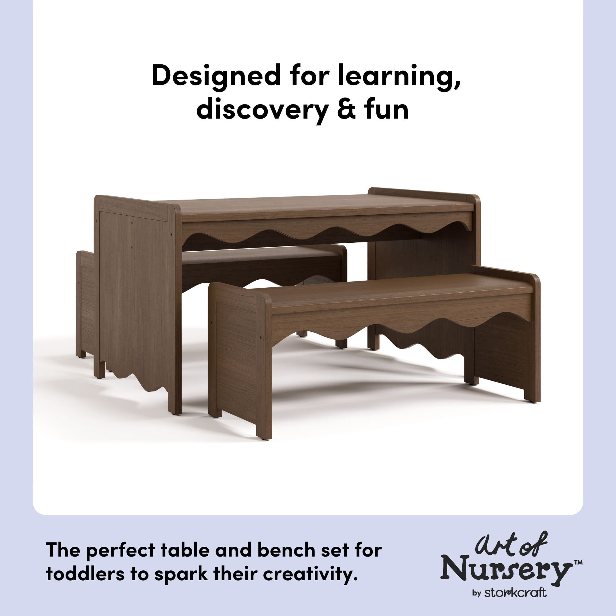 Storkcraft Casablanca Montessori Indoor Kids Table and Bench Set - Hazelnut