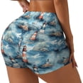 thumbnail image 1 of Balery Sea Marine And Lighthouse Pantalones cortos de entrenamiento estampados para mujer, sin costuras, ajustados, para gimnasio, yoga, correr, deportes, ejercicio activo, fitness.-Small, 1 of 8