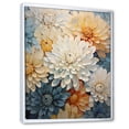 thumbnail image 2 of Designart "Elegance Of Blue And White Mum Flowers I" Mums Floater Framed Wall Decor, 2 of 5