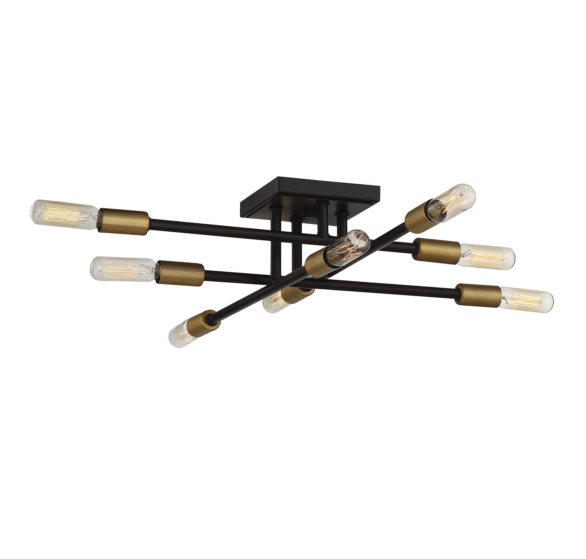 Lyrique 8-Light Ceiling Light in Bronze with Brass Accents
