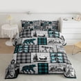 thumbnail image 2 of Rustic Farmhouse Bedding Sets Hunting Wolf Bear Deer Bed Comforter Set King,Black Teal Grey Buffalo Plaid Cabin Comforter Set For Camping Woodland Wildlife Bed Set Adults, 2 of 7
