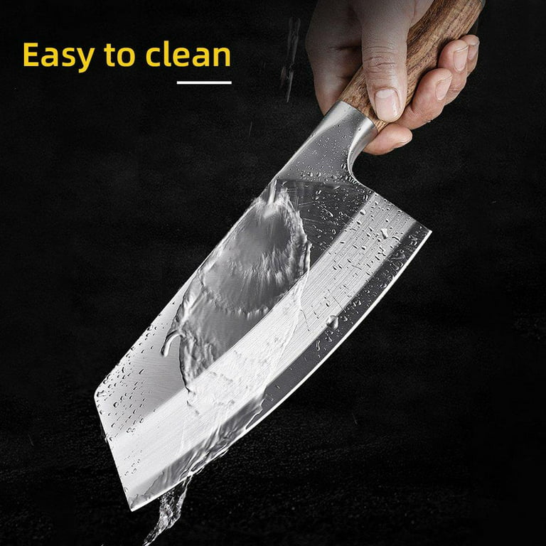  MAD SHARK Meat Cleaver, Professional 7.5 Inch Bone Chopping  Butcher Knife with Heavy Duty Blade, German Military Grade Composite Steel,  Chinese Chef's Bone Cutting Knife for Home Kitchen & Restaurant 