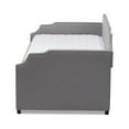 thumbnail image 4 of Baxton Studio Ally Modern and Contemporary Grey Fabric Upholstered Twin Size Sofa Daybed with Roll Out Trundle Guest Bed, 4 of 7