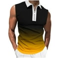 thumbnail image 1 of Plebaso Tank Tops for Men Casual Quarter Zip Collared Tee Shirts Sleeveless Gradient Color Fashion Shirts, 1 of 4