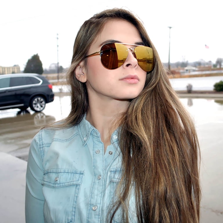 Designer Aviator Sunglasses - Gold Frame / Brown Lens  display picture 2