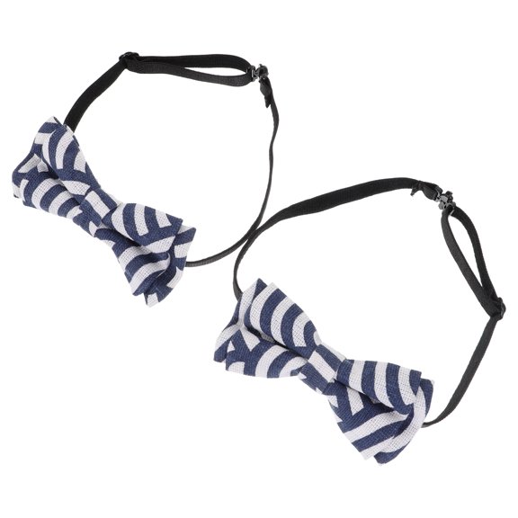 LOLIPPYY Adjustable Bowtie Bow Tie White Polyester 2Pcs