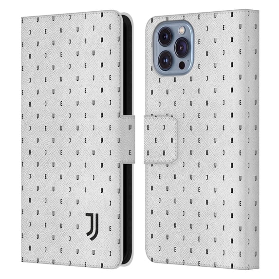 Head Case Designs Officially Licensed Juventus Football Club Lifestyle 2 White Logo Type Pattern Leather Book Wallet Case Cover Compatible with Apple iPhone 14
