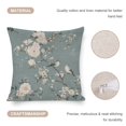 thumbnail image 4 of Pillow Cases Blue Green Taupe Floral And Bird-7 Throw Pillow Cover Floral Bird Watercolor Design Cooling Pillowcase 16"x16" Gifts for Home Decor, 4 of 7
