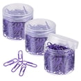 thumbnail image 1 of Unique Bargains Paper Clips 1.1 Inch Vinyl Coated with Box for Office Home Purple Count 600, 1 of 6