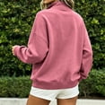 thumbnail image 5 of Hurxie Womens Quarter Zip Pullover Casual Shirts Half Zip Sweatshirts 1/4 Zip Pullover Women Pullover Sweatshirts Pink,S, 5 of 7