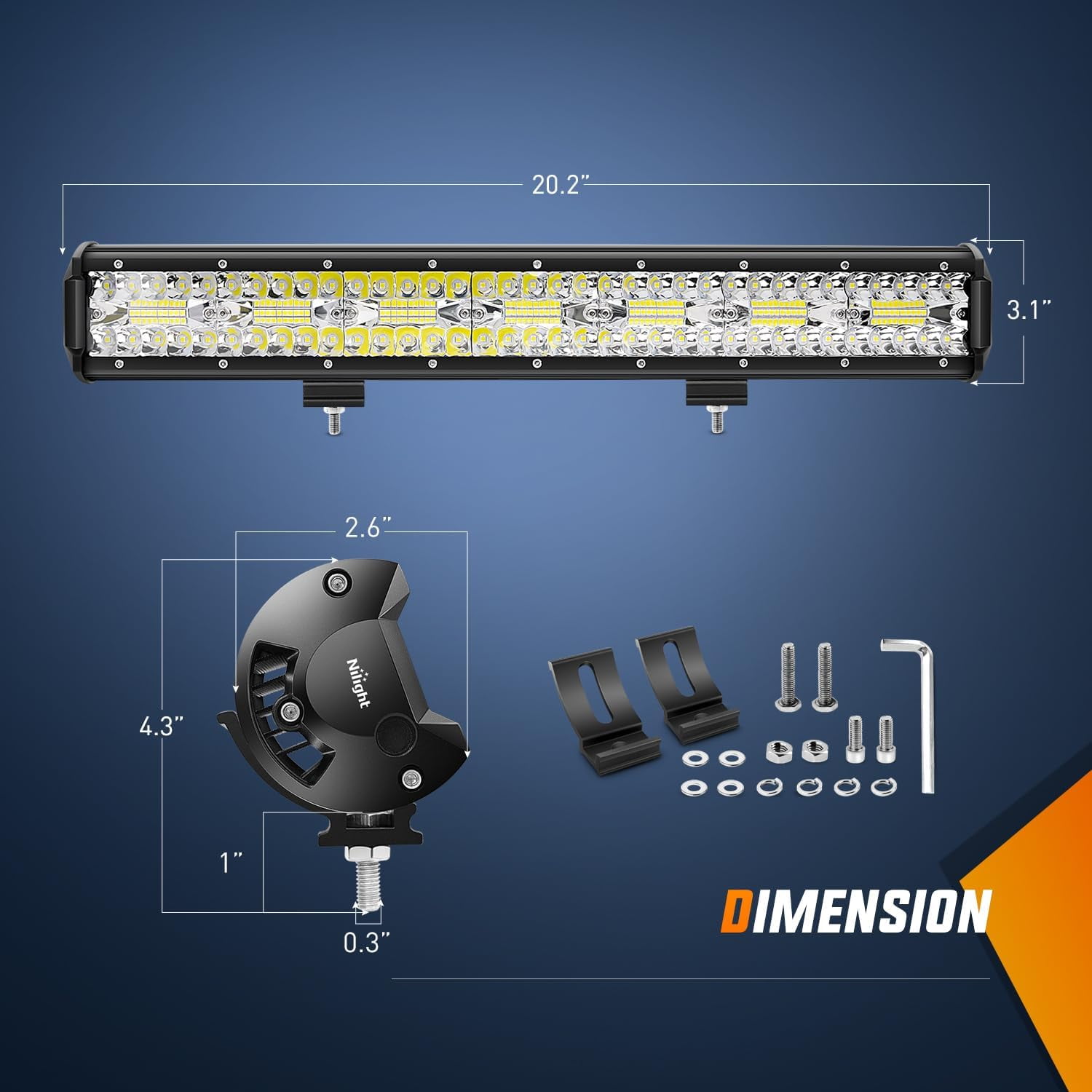 Nilight 20" 420W Triple Row LED Light Bar with 4PCS 4" 60W Cube Pods, Spot Flood Combo Work Driving Lights with 5-Lead Wiring Harness Kit for Trucks Jeeps ATVs UTVs Boats
