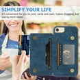 thumbnail image 4 of Phone Case for iPhone 7/8/SE 2020/2022 Wallet Cover with Screen Protector Card Holder Stand Magnetic Cell Accessories iPhone7 iPhone8 7s 8s i SE2020 SE2022 2/2nd/3/3rd Generation SE2 SE3 Women Blue, 4 of 7