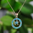 thumbnail image 5 of Collar para mujer, joyería para mujer, joyería para mujer 2022, collar de tortuga circular de moda, rosa Phnom Penh azul cielo para mujer, colgante de regalo maravilloso., 5 of 5