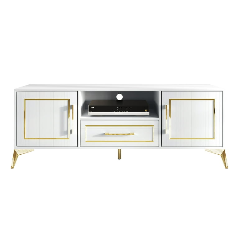 CraftPorch Contemporary TV Stand Console in White N A