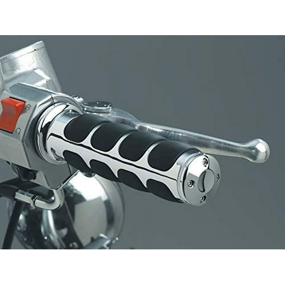 Kuryakyn 6240 Premium ISO Handlebar Grips for Throttle and Clutch: Universal Fit for Motorcycles with 1" Diameter Bars, Chrome, 1 Pair