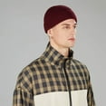 thumbnail image 3 of Gorro de pescador corto de punto de lana Sinhoon para hombre y mujer, gorro cálido de invierno (rojo vino), 3 of 8