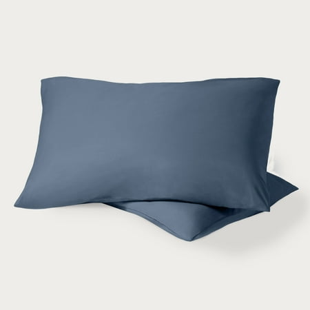 Bare Home Percale Weave Pillowcase Set - Organic Cotton - King, Bering Sea