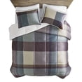thumbnail image 4 of Plaid Micromink to Sherpa 3 Piece Comforter Set, 4 of 7